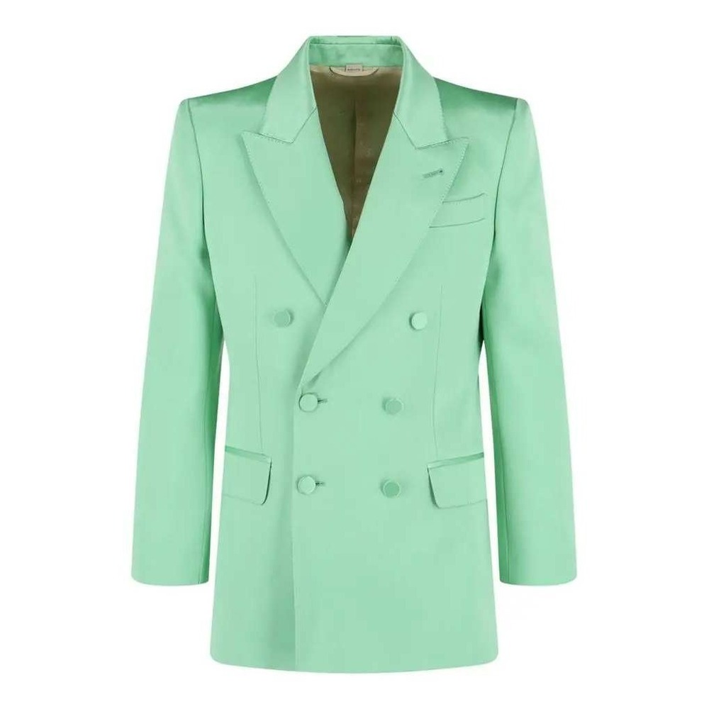 Gucci Men's Aquamarine Satin Double Breasted Jacket Blazer IT50/US40 703150